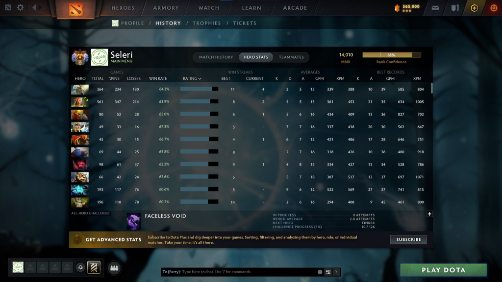 Seleri апнул 14 тысяч MMR