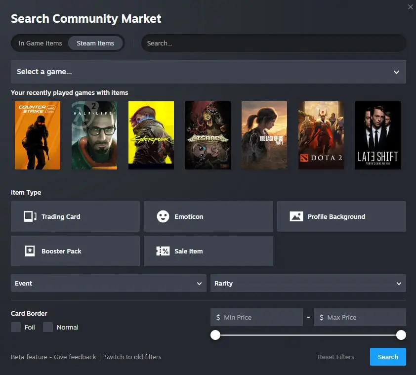 В Steam обновили интерфейс торговой площадки