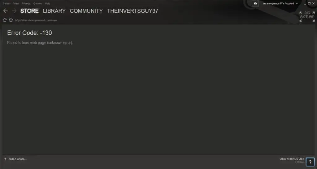 Ошибка Steam 130: как исправить