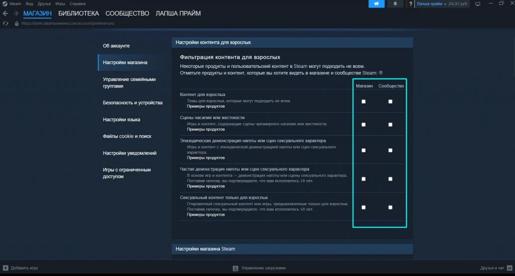 Как отключить цензуру в Steam