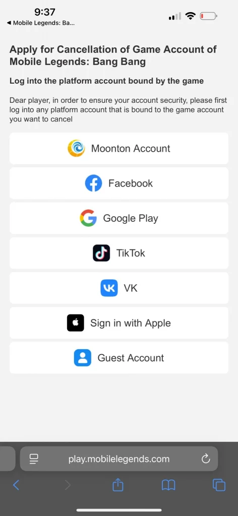 Как создать новый аккаунт в MLBB