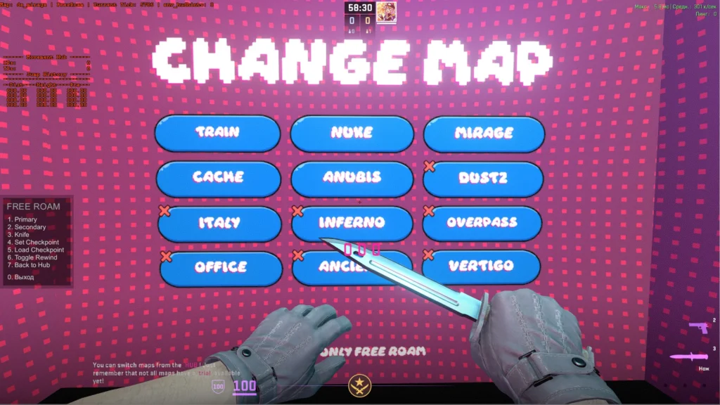 Лучшая карта для тренировки мувмента в CS 2