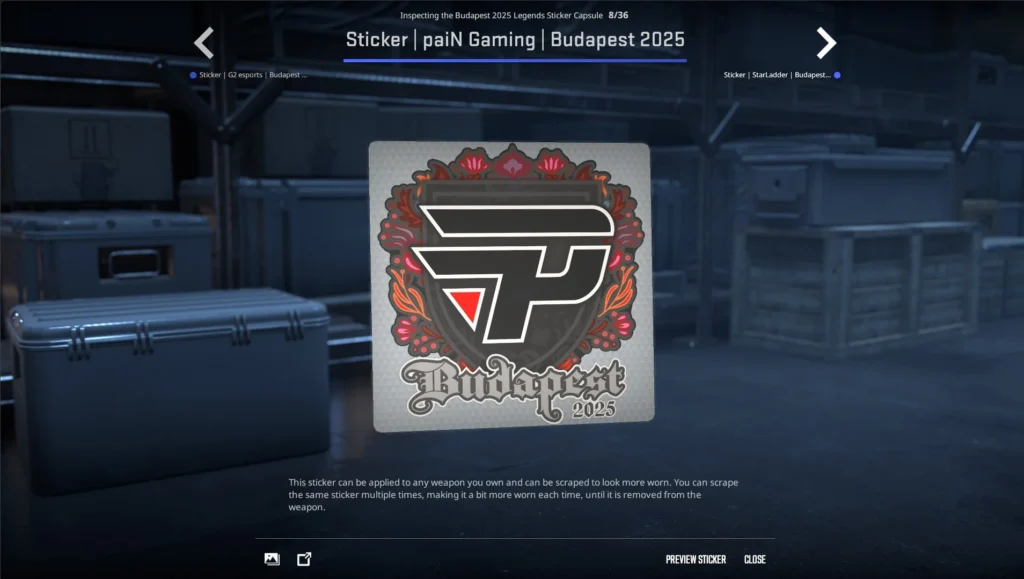 Стикеры команд на StarLadder Budapest Major