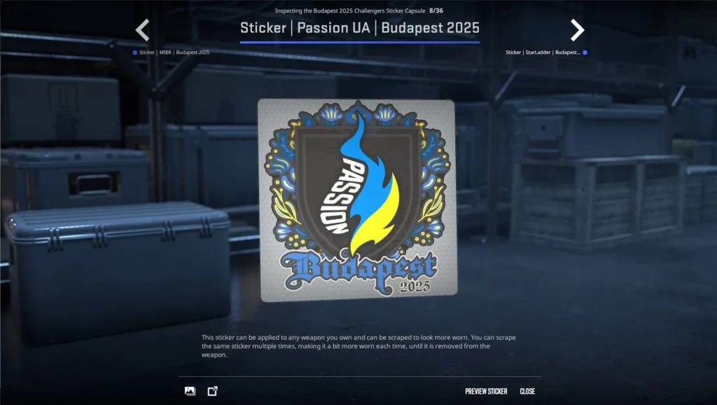 Стикеры команд на StarLadder Budapest Major