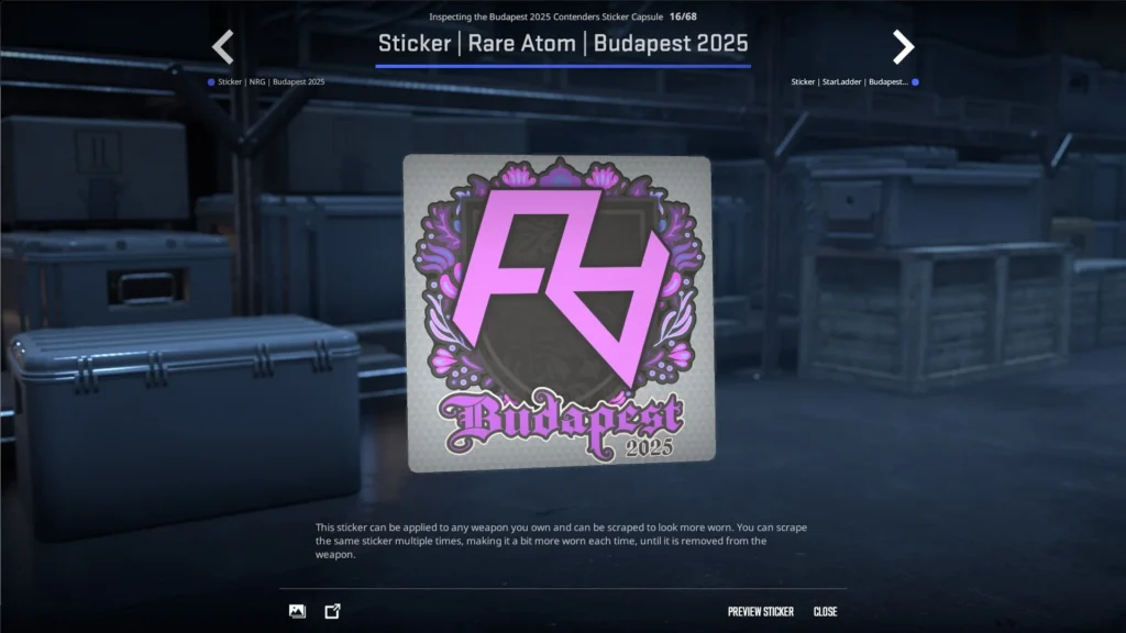 Стикеры команд на StarLadder Budapest Major