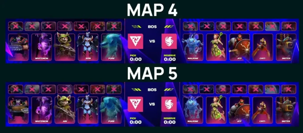 На пятой карте Falcons и Tundra полностью повторили драфт четвертой