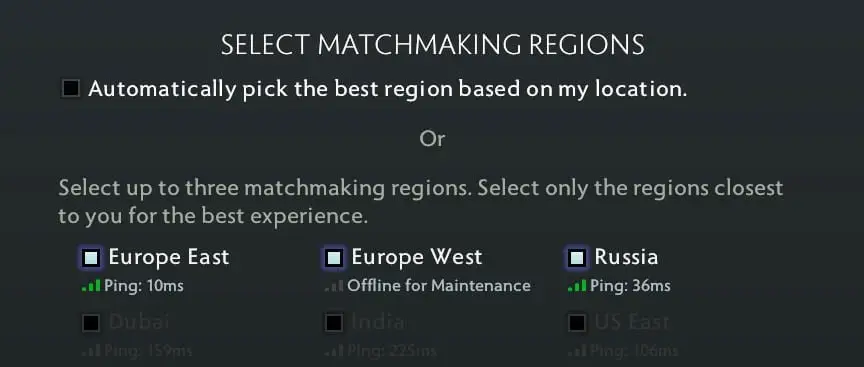 Сервер «Западная Европа» в Dota 2 ушел на техобслуживание