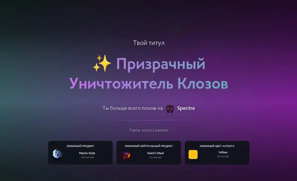 На spectral.gg вышли итоги года для дотеров -