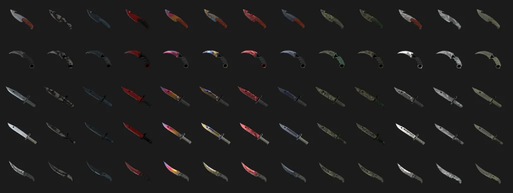 Все ножи в CS 2: от дешевого к самому дорогому