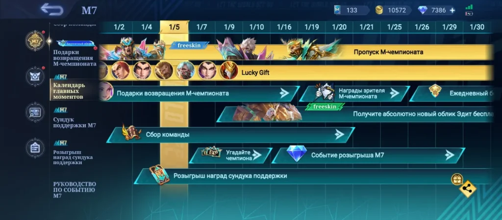 Расписание ивентов M7 по MLBB