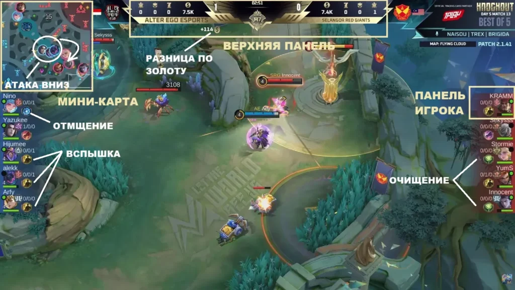 Скриншот трансляции киберспортивного матча MLBB