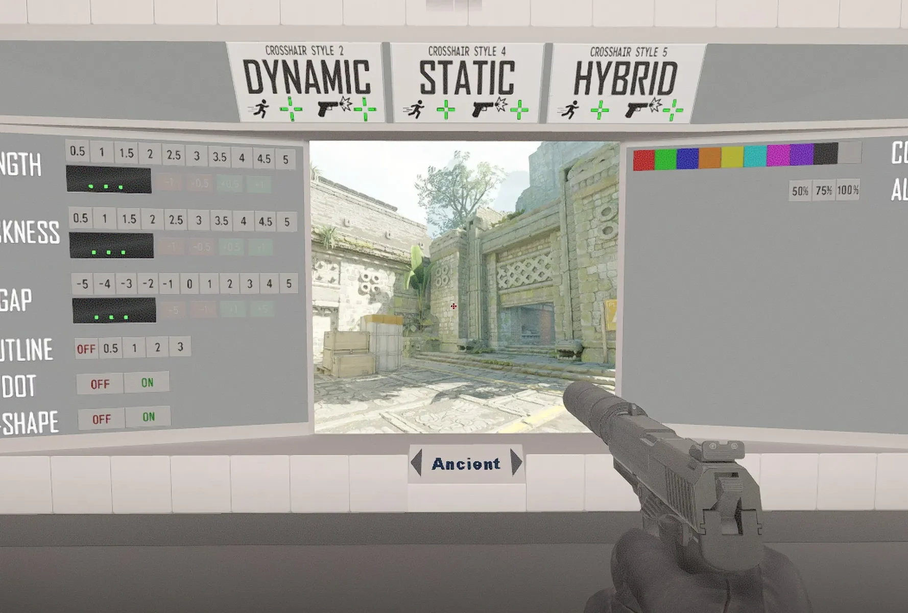 Лучшие карты для настройки прицела и рук в CS 2