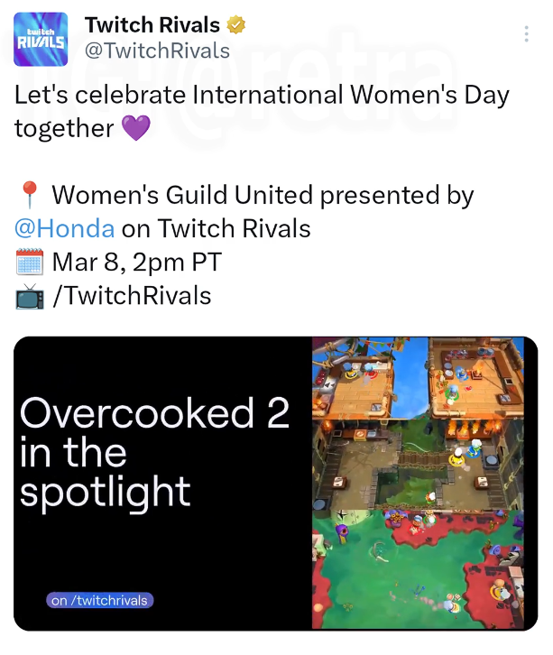 Twitch раскритиковали за выбор игры для стримов к 8 Марта: платформу обвинили в сексизме