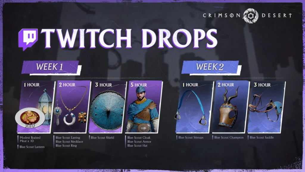 Что дают Twitch Drops для Crimson Desert? Все снаряжение