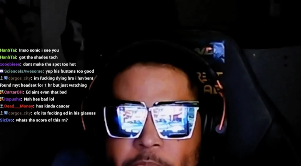 Стример sonic_sol получил бан на Twitch за трансляцию платного ивента через отражение в очках